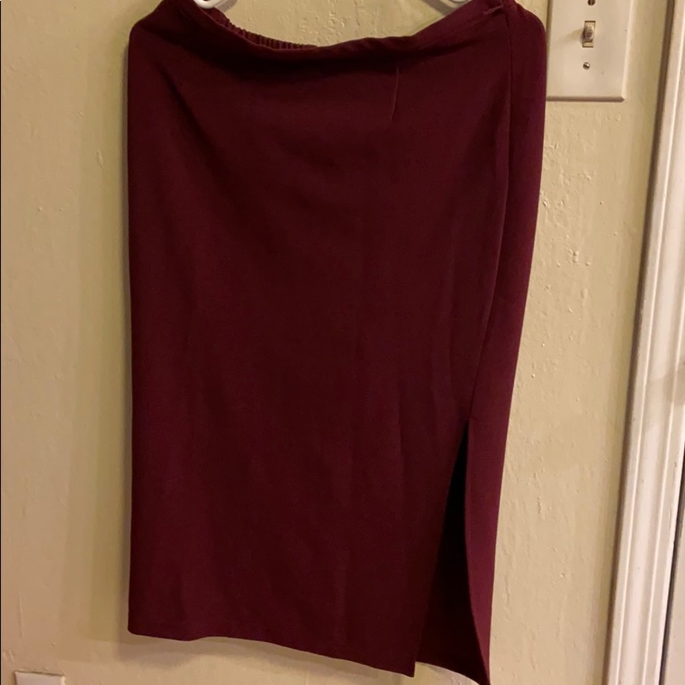2 piece jacket and skirt burgundy
